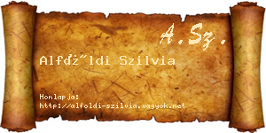 Alföldi Szilvia névjegykártya