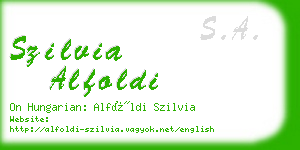 szilvia alfoldi business card